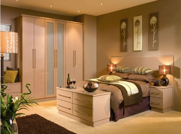 Fitted Bedroom Fitted Wardrobes - Capital Bedrooms Beige Green